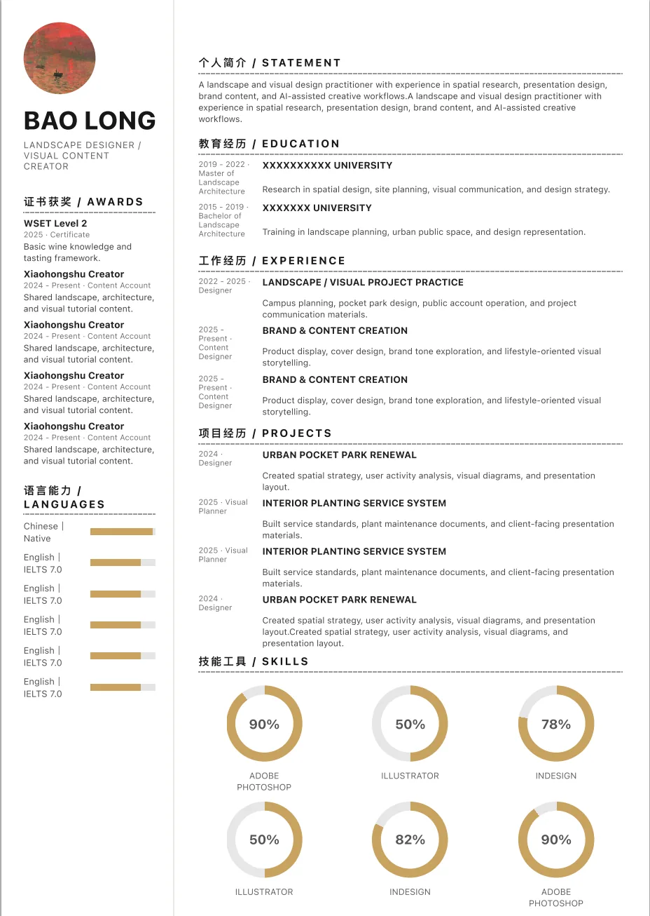 Resume category preview