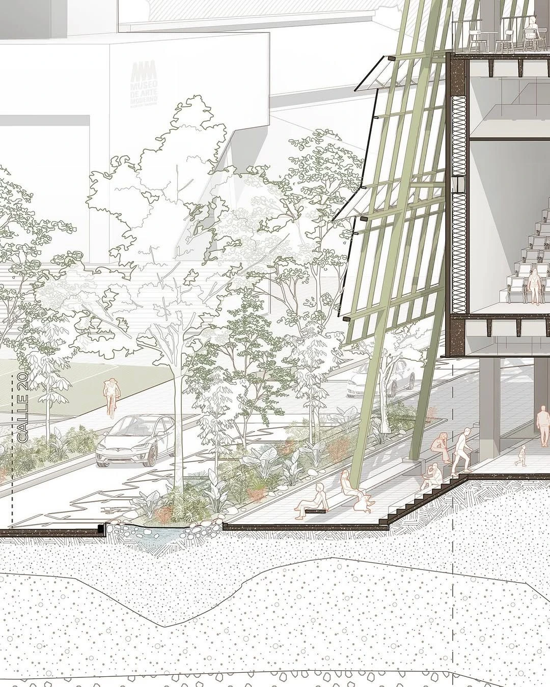 生态景观建筑剖面参考图
